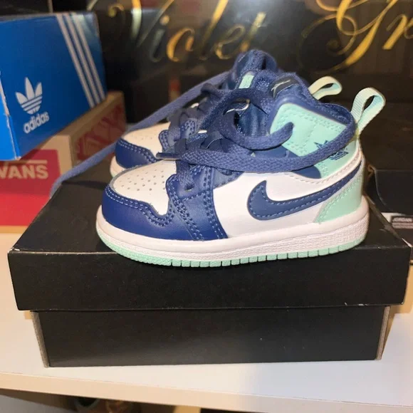 Jordan | Shoes | Teal And Blue Infant Jordans Mid Size 4c | Poshmark